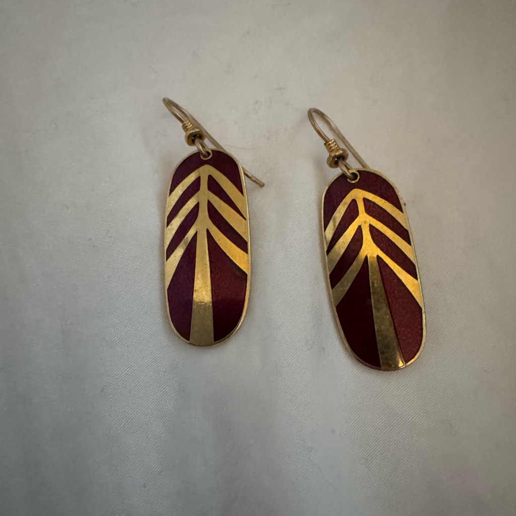 Vintage Laurel Burch Red Tahoe Arrow Earrings 27$